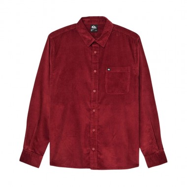 QUIKSILVER SMOKE TRAIL CORDUROY LS SHIRT OXBLOOD RED