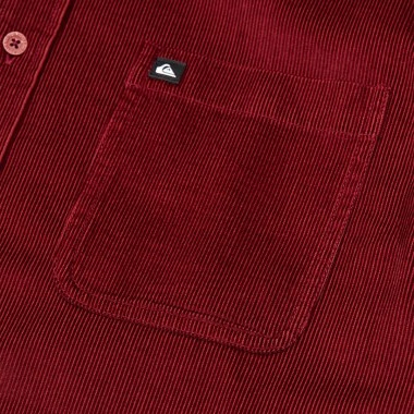 QUIKSILVER SMOKE TRAIL CORDUROY LS SHIRT OXBLOOD RED