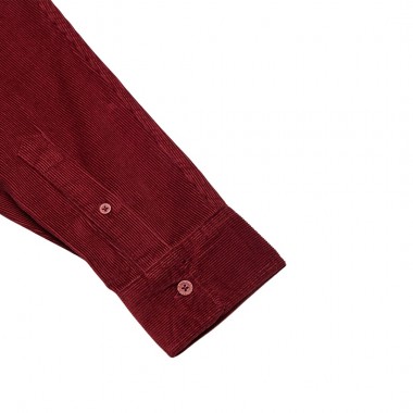 QUIKSILVER SMOKE TRAIL CORDUROY LS SHIRT OXBLOOD RED