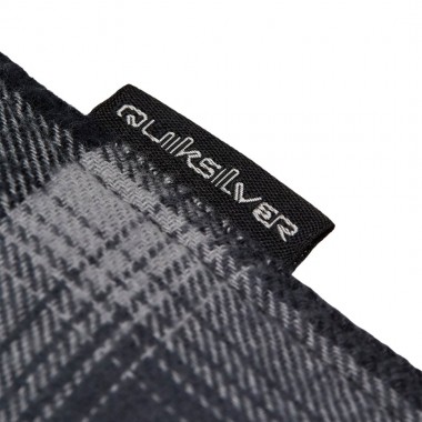 QUIKSILVER MOTHERFLY PLAID LS SHIRT BLACK BLACK