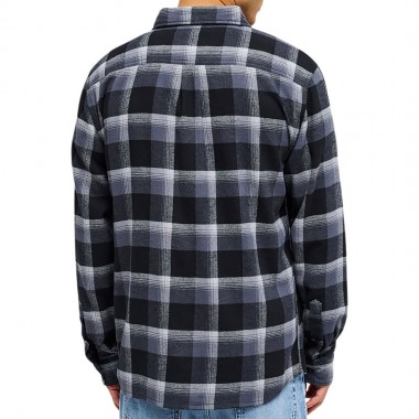 QUIKSILVER MOTHERFLY PLAID LS SHIRT BLACK BLACK
