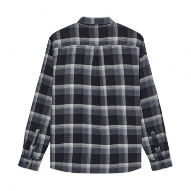 QUIKSILVER MOTHERFLY PLAID LS SHIRT BLACK BLACK