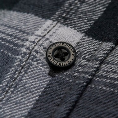 QUIKSILVER MOTHERFLY PLAID LS SHIRT BLACK BLACK