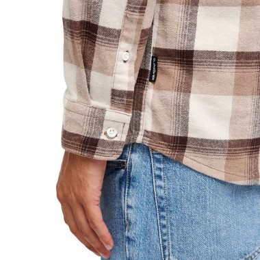 QUIKSILVER MOTHERFLY PLAID LS SHIRT PINE BARK LOMOND CHECK