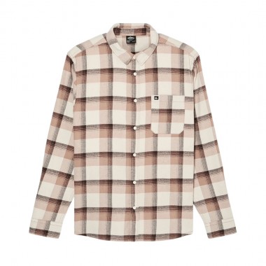 QUIKSILVER MOTHERFLY PLAID LS SHIRT PINE BARK LOMOND CHECK