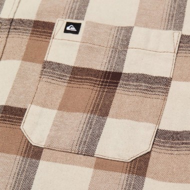 QUIKSILVER MOTHERFLY PLAID LS SHIRT PINE BARK LOMOND CHECK