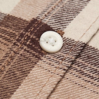 QUIKSILVER MOTHERFLY PLAID LS SHIRT PINE BARK LOMOND CHECK
