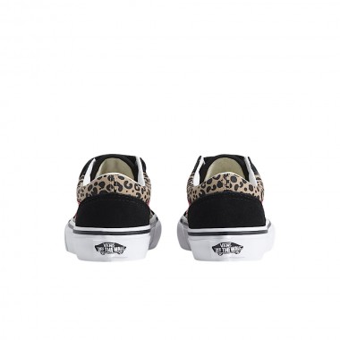 VANS OLD SKOOL V LEOPARD POP K SHOES PINK VELVET/BLACK