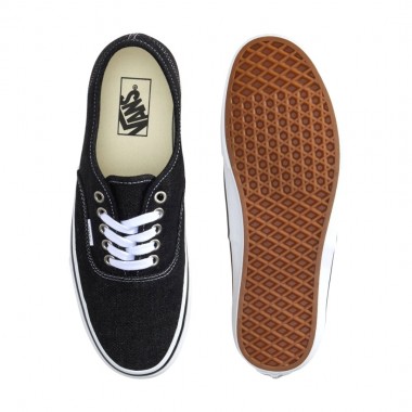 VANS AUTHENTIC DENIM SHOES BLACK/WHITE