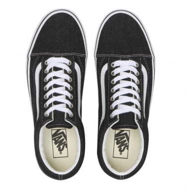 VANS OLD SKOOL DENIM SHOES BLACK/TRUE WHITE