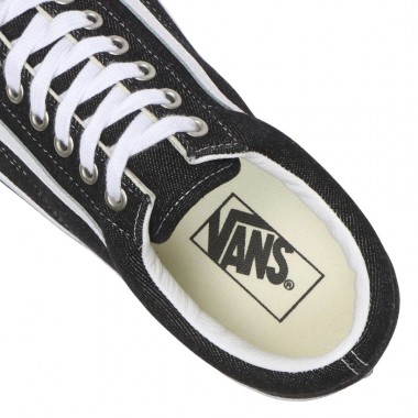 VANS OLD SKOOL DENIM SHOES BLACK/TRUE WHITE