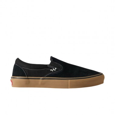 VANS SKATE SLIP-ON SHOES BLACK/GUM/WHITE