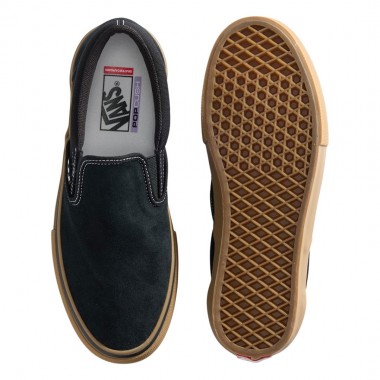 VANS SKATE SLIP-ON SHOES BLACK/GUM/WHITE
