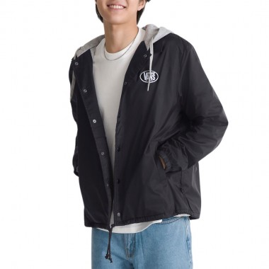 VANS TORREY HOODED COACHES JACKET BLACK