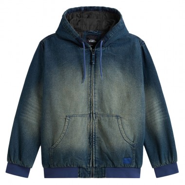 VANS ELI WORKWEAR DENIM FULL ZIP HOODED JACKET DIRTY MED INDIGO