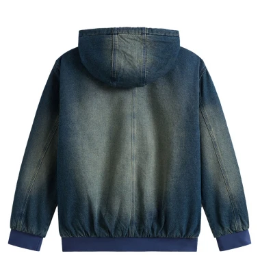 VANS ELI WORKWEAR DENIM FULL ZIP HOODED JACKET DIRTY MED INDIGO