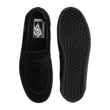 VANS SKATE LOAFER SUEDE SHOES BLACK/BLACK