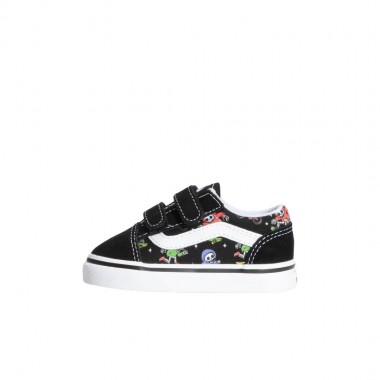 VANS OLD SKOOL V GLOW BONES TOD SHOES BLACK/TRUE WHITE