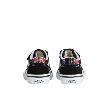 VANS OLD SKOOL V GLOW BONES TOD SHOES BLACK/TRUE WHITE