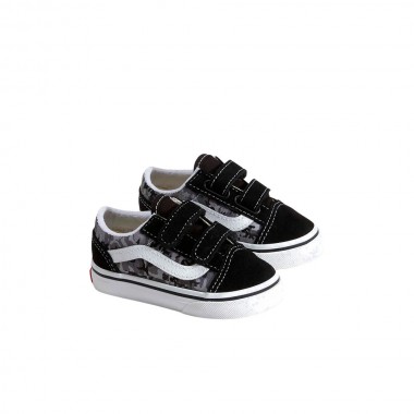 VANS OLD SKOOL V CHECK CAMO TOD SHOES BLACK/LIGHT GREY