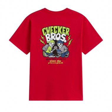 VANS CHECKER BROS K TEE RACING RED