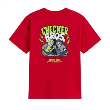 VANS CHECKER BROS K TEE RACING RED