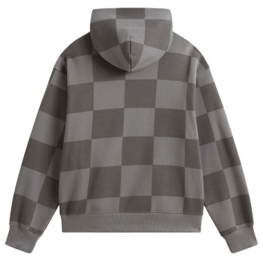 VANS TONAL CHECK STRETCH LOGO HOODIE PEWTER