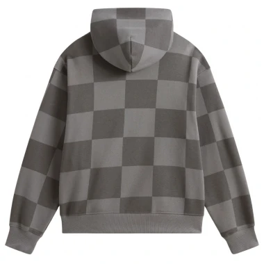 VANS TONAL CHECK STRETCH LOGO HOODIE PEWTER