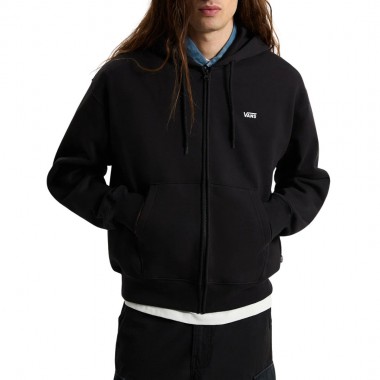 VANS LEFT CHEST ZIP HOODIE BLACK
