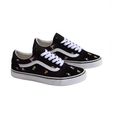 VANS OLD SKOOL FLORAL EMBROIDERY W SHOES BLACK/PINK