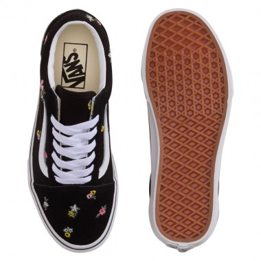 VANS OLD SKOOL FLORAL EMBROIDERY W SHOES BLACK/PINK