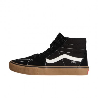 VANS SKATE SK8-HI SHOES BLACK/GUM/WHITE