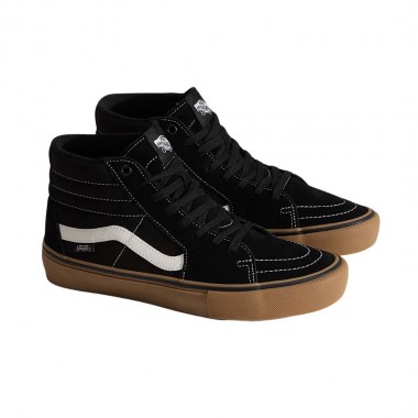 VANS SKATE SK8-HI SHOES BLACK/GUM/WHITE