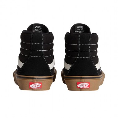 VANS SKATE SK8-HI SHOES BLACK/GUM/WHITE
