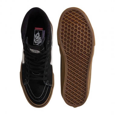 VANS SKATE SK8-HI SHOES BLACK/GUM/WHITE