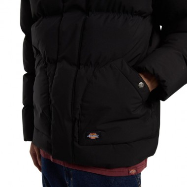 DICKIES EAGLEVILLE HOODED PUFFER JACKET BLACK