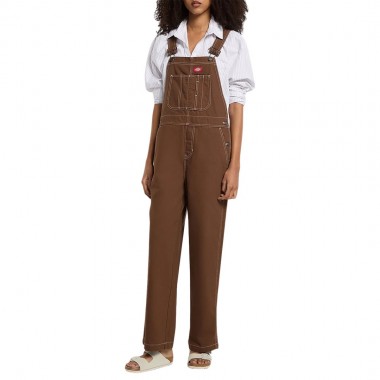 DICKIES HICKORY W BIB PANTS TIMBER BROWN