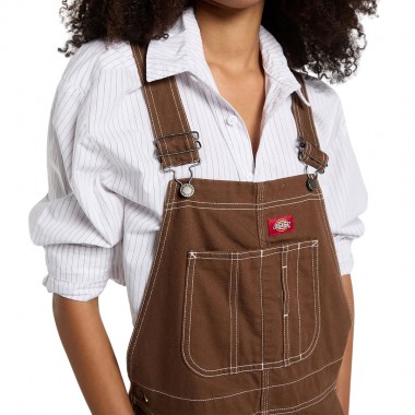 DICKIES HICKORY W BIB PANTS TIMBER BROWN