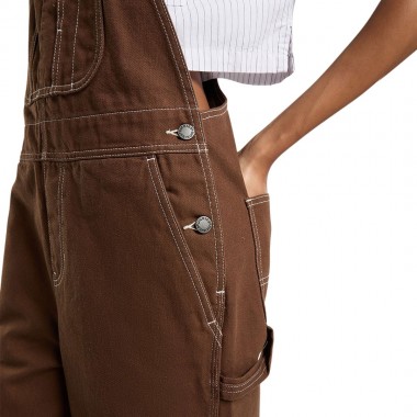 DICKIES HICKORY W BIB PANTS TIMBER BROWN