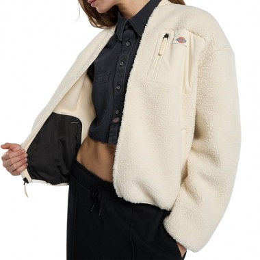 DICKIES CENTRAL SHERPA W BOMBER JACKET WHITECAP GRAY