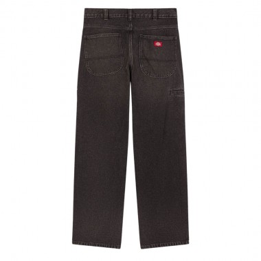 DICKIES 958 BAGGY TAPERED WORK JEANS BLACK WASH FADED