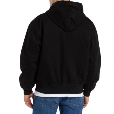 DICKIES HILHAM LINED DENIM HOODED BOMBER JACKET BLACK