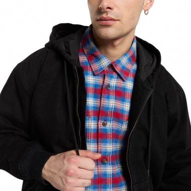 DICKIES HILHAM LINED DENIM HOODED BOMBER JACKET BLACK