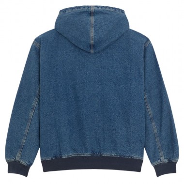 DICKIES HILHAM LINED DENIM HOODED BOMBER JACKET WASHED BLUE