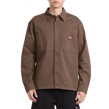 DICKIES 247 GARMENT DYED LS WORK SHIRT TIMBER BROWN