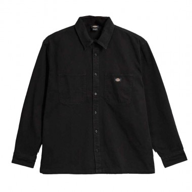 DICKIES 247 GARMENT DYED LS WORK SHIRT BLACK
