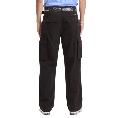 DICKIES 247 LOOSE STRAIGHT GARMENT DYED CARGO PANTS BLACK