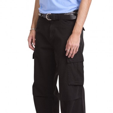 DICKIES 247 LOOSE STRAIGHT GARMENT DYED CARGO PANTS BLACK