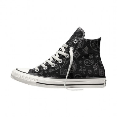 CONVERSE CHUCK TAYLOR ALL STAR PAISLEY POP W HI TOP SHOES BLK/DM