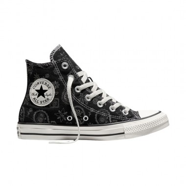 CONVERSE CHUCK TAYLOR ALL STAR PAISLEY POP W HI TOP SHOES BLK/DM